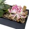 Artificial Assorted Succulent Arrangement in Rectangular Black Wood Planter Box, Fake Plant Decor